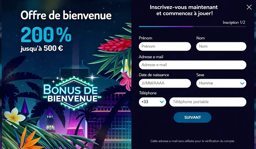 Inscription Lucky8 Casino